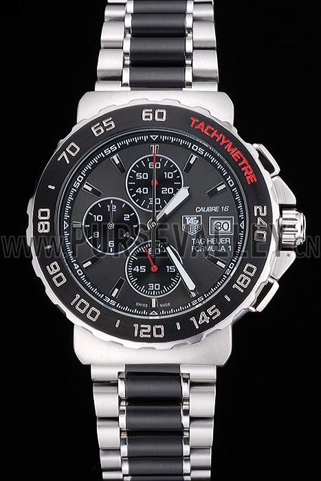 Tag Heuer Formula 1 Calibre 16 Chronograph Black Dial Two Tone Stainless Steel Band 622413