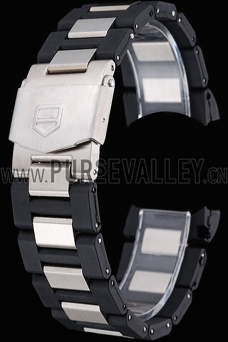 Tag Heuer Plated Stainless Steel and Black Rubber Bracelet 622501