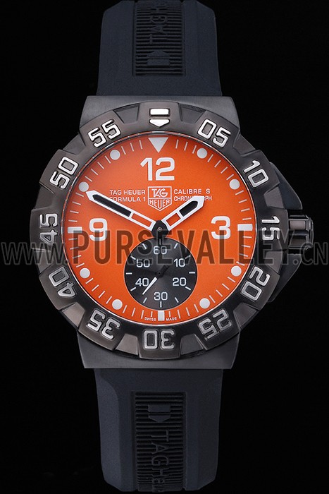 Tag Heuer Formula One Grande Date Orange Dial Rubber Bracelet 622278