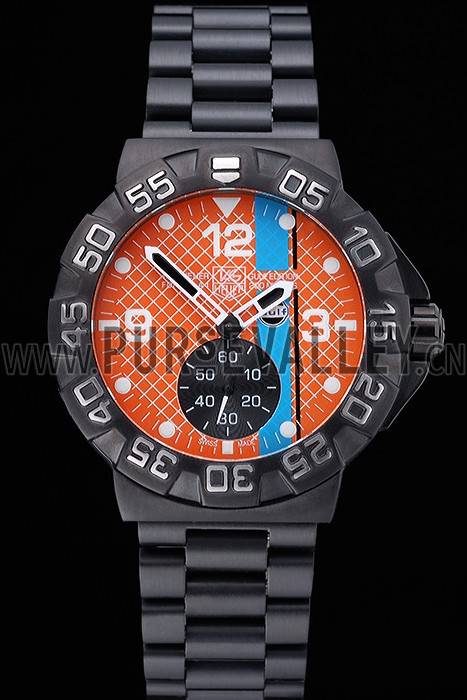 Tag Heuer Formula One Special Gulf Edition Orange And Blue Dial Ion Plated Steinless Steel Bracelet 622291