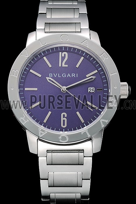 Bvlgari Solotempo Purple Dial Stainless Steel Case And Bracelet 622739