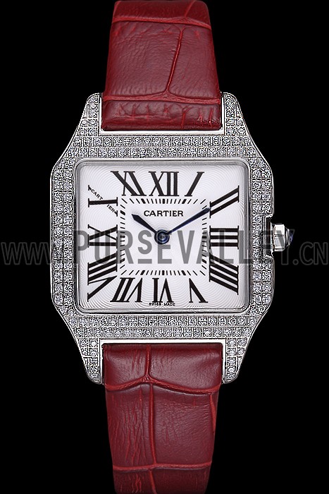 Cartier Santos 100 Diamond Silver Bezel 621916