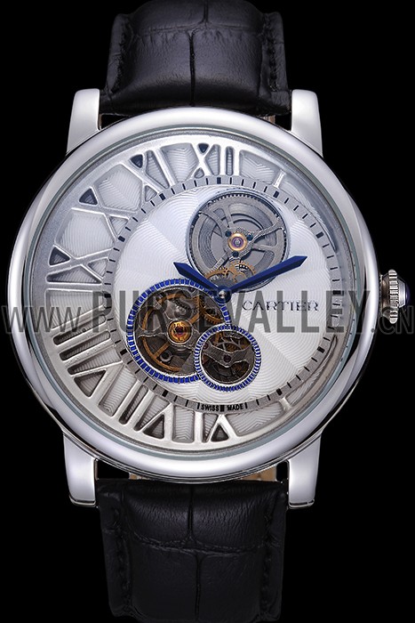 Cartier Rotonde Reversed Tourbillon White Dial 621948