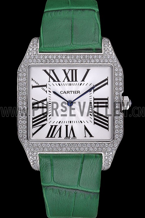 Cartier Santos 100 Diamond Silver Bezel 621929