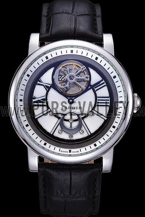 Cartier Rotonde Flying Tourbillon White Dial 621945