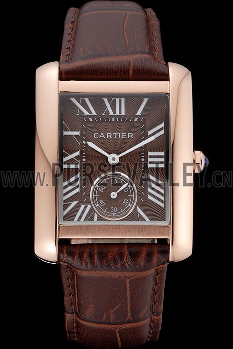 Cartier Tank MC Gold Case Brown Dial Brown Leather Strap 622175