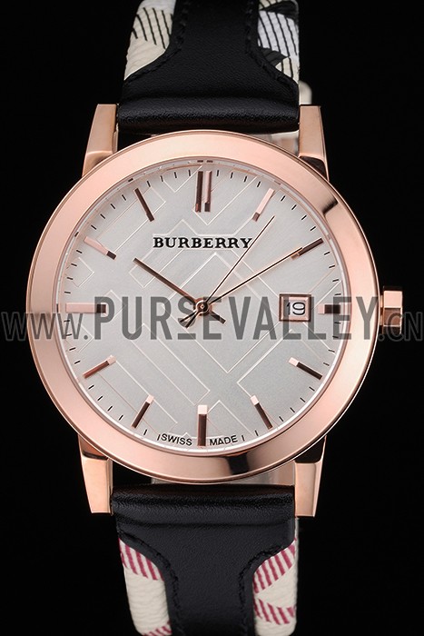 Burberry The City Classic Silver Dial Black Bracelet 622565