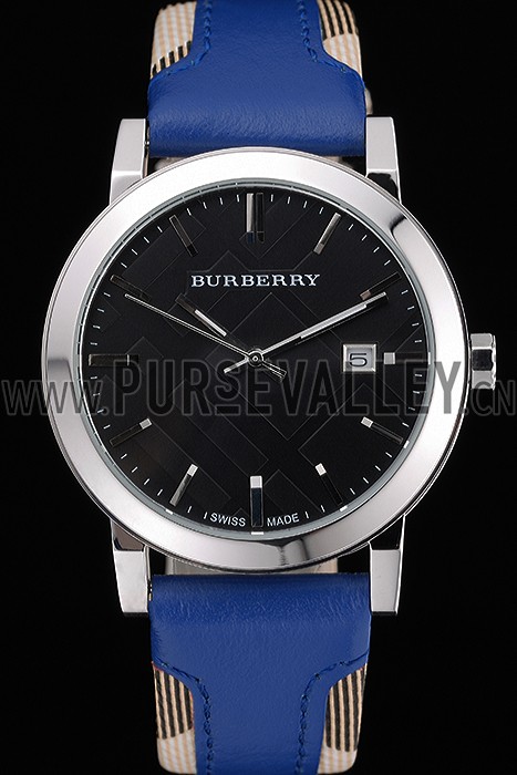 Burberry The City Classic Black Dial Blue Bracelet 622562