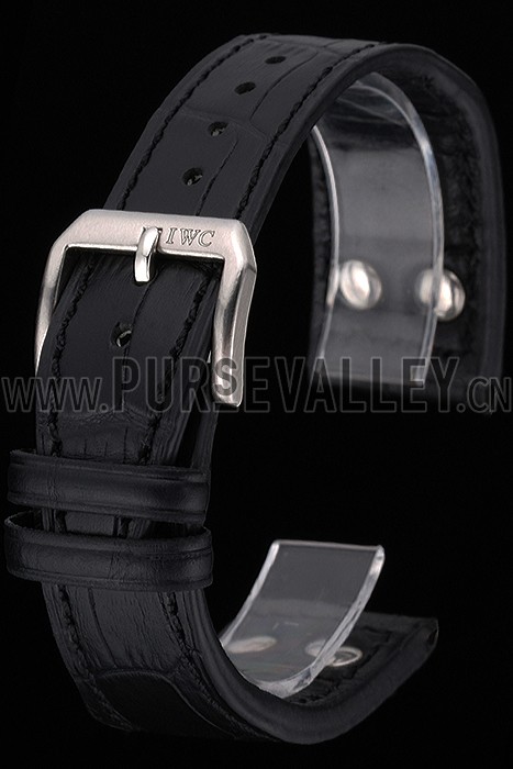 IWC Black Leather Bracelet 622606