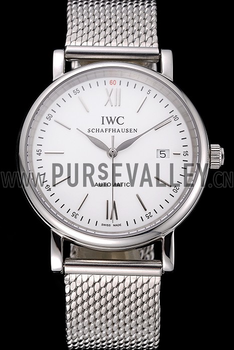 Swiss IWC Portofino Stainless Steel Case White Dial Steel Bracelet 622670