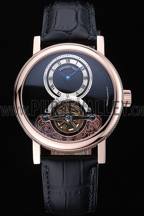 Breguet Classique Grande Complication Tourbillon Gold Case Black Dial Black Leather Strap 622211
