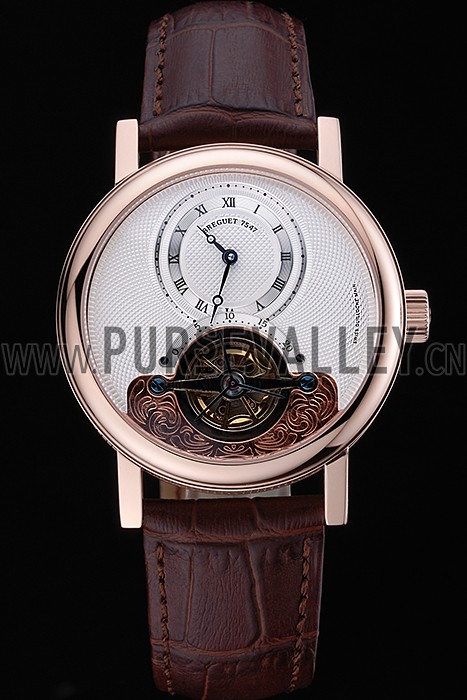 Breguet Classique Grande Complication Tourbillon Gold Case White Dial Brown Leather Strap 622209