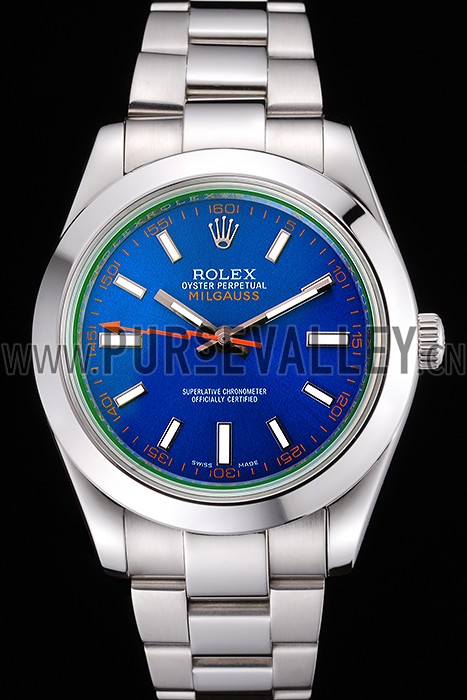 Rolex Milgauss Blue Dial Stainless Steel Case And Bezel 622838