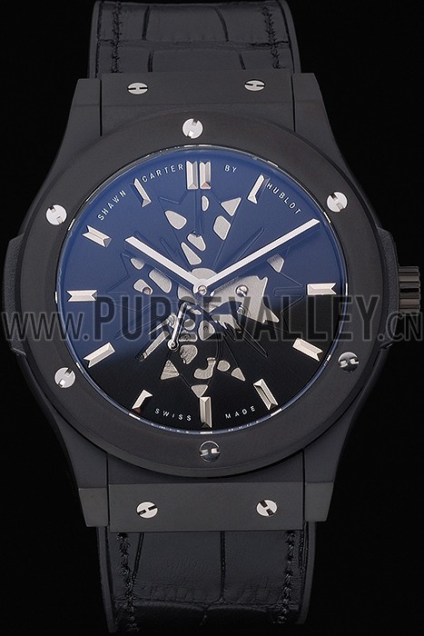 Hublot Classic Fusion Shawn Carter Black Steel Case Black Leather Strap 622817