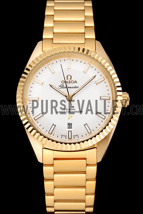 Omega Globemaster White Diak Gold Case And Bracelet