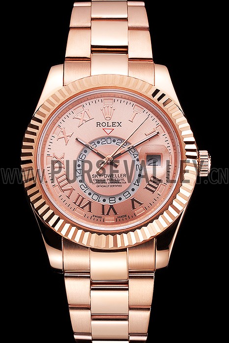 Rolex Sky Dweller Rose Gold Dial Rose Gold Case And Bracelet