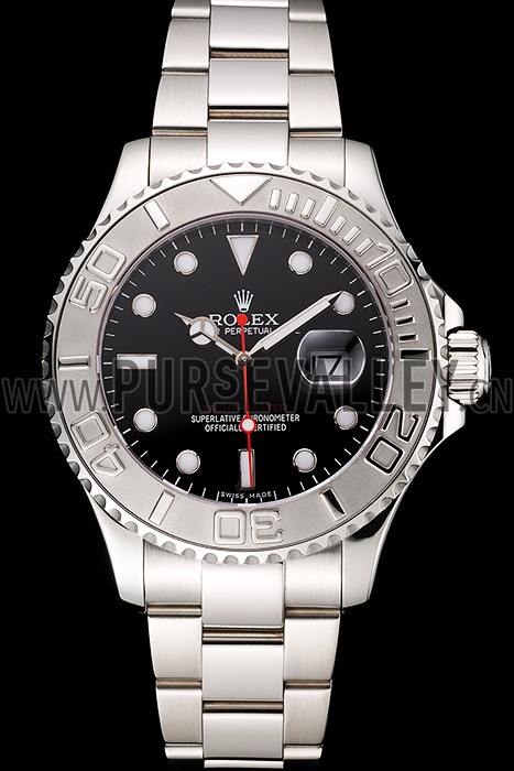 Rolex Yacht-Master Black Dial Stainless Steel Case And Bracelet