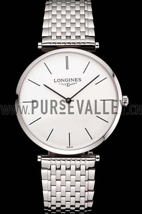 Swiss Longines Grande Classique White Dial Stainless Steel Case And Bracelet