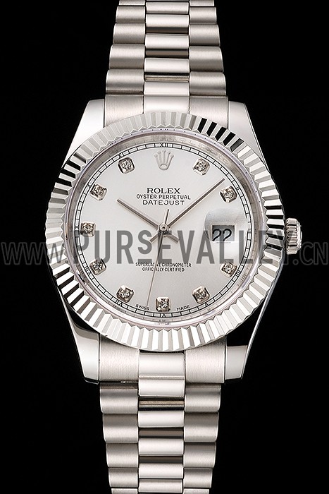 Swiss Rolex Datejust Silver Dial Stainless Steel Case And Bracelet