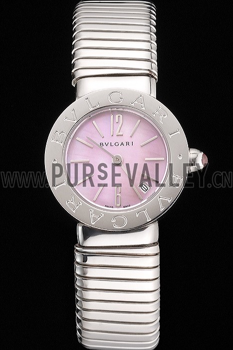 Bvlgari Bvlgari Light Pink Dial Stainless Steel Case And Tubogas Bracelet