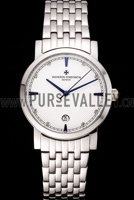Vacheron Constantin Fine White Dial Stainless Steel Case And Bracelet