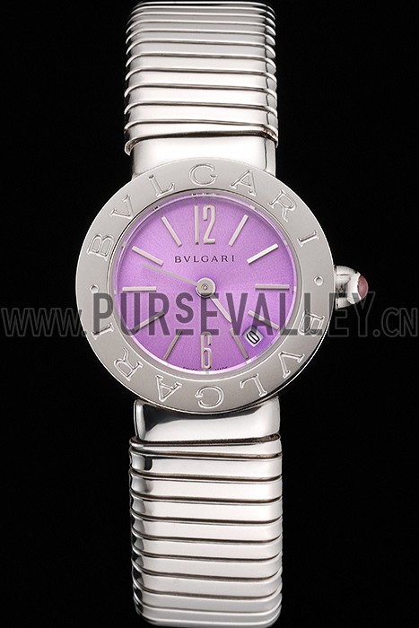 Bvlgari Bvlgari Lilac Dial Stainless Steel Case And Tubogas Bracelet