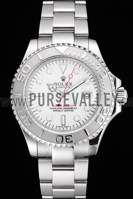 Swiss Rolex Yacht-Master White Dial Staniless Steel Case And Bracelet