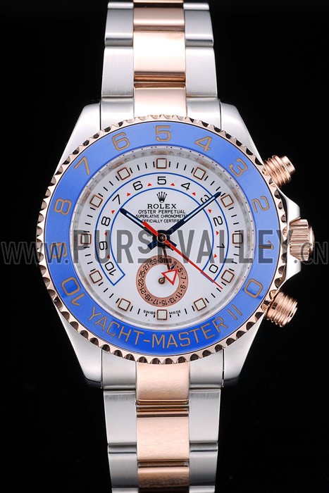 Rolex Yachtmaster Blue Ceramic Bezel White Dial Tachymeter