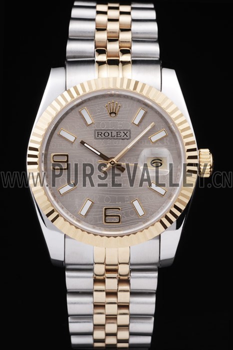 Rolex DateJust Two Tone Stainless Steel 18k Gold Plated Silver Dial 98085