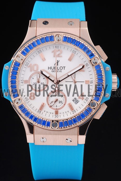 Hublot Big Bang Tutti Frutti Blue Strap Gold Dial