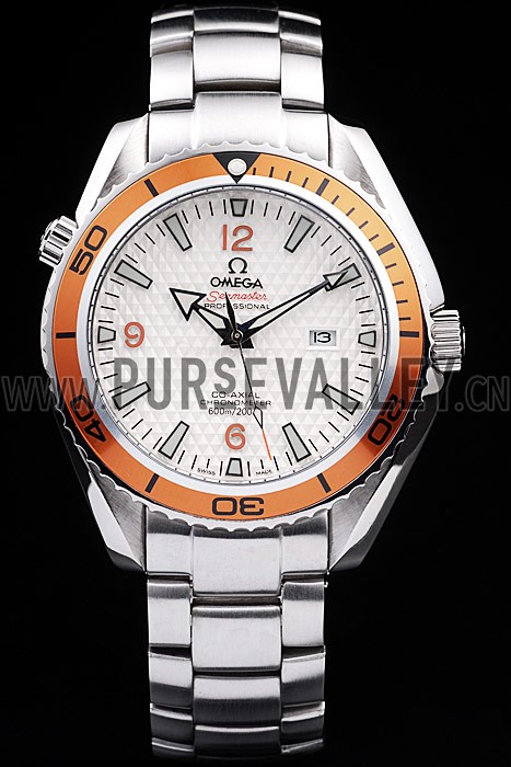 Omega Seamaster Planet Ocean Co-axial Orange Case White Dial