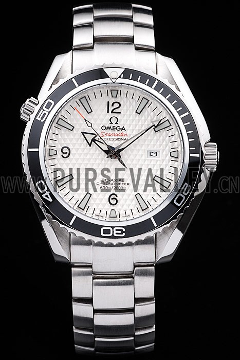 Omega Seamaster Planet Ocean Co-axial Black Case White Dial