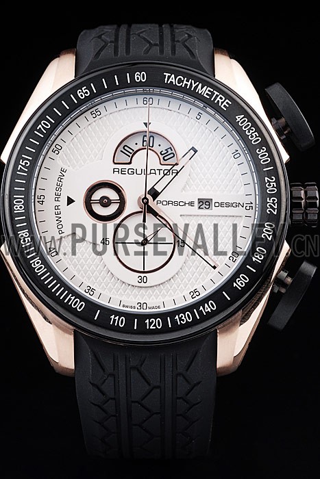 Porsche Regulator Power Reserve Rose Gold Case White Dial