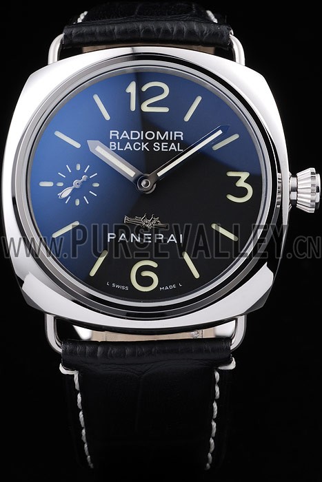 Panerai Radiomir Polished Stainless Steel Case Black Dial Black Leather Strap 98140