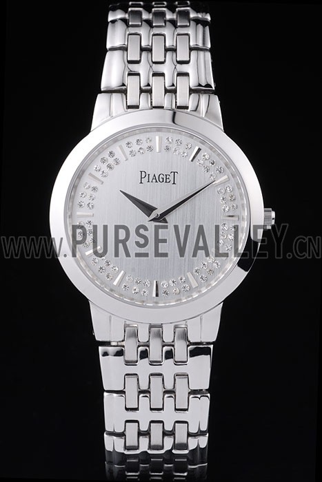 Piaget Dancer Stainless Steel Case Double Studded Minute Markers Silver Dial