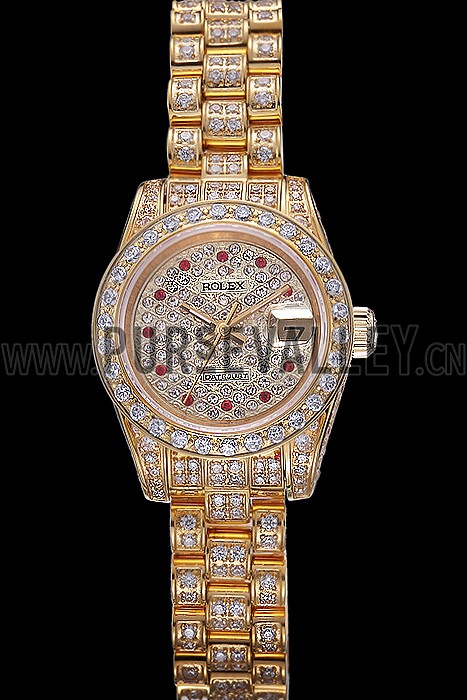 Swiss Rolex DateJust Diamond Dial Gold 622024