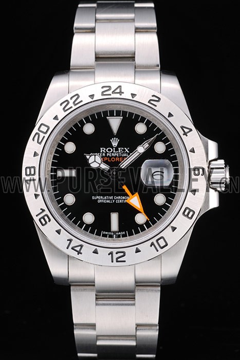 Rolex Explorer Stainless Steel Bezel Black Dial Tachymeter