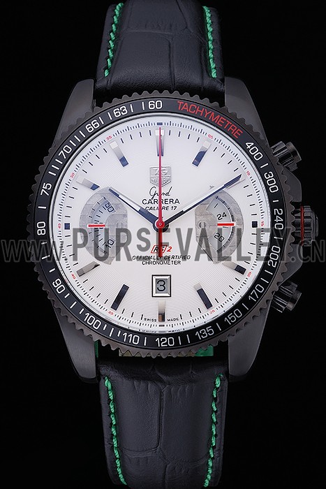 Tag Heuer Carrera Black Stainless Steel Case White Dial 98246