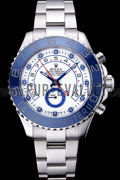 Rolex Yacht Master II White Dial Blue Bezel Stainless Steel Bracelet 622269