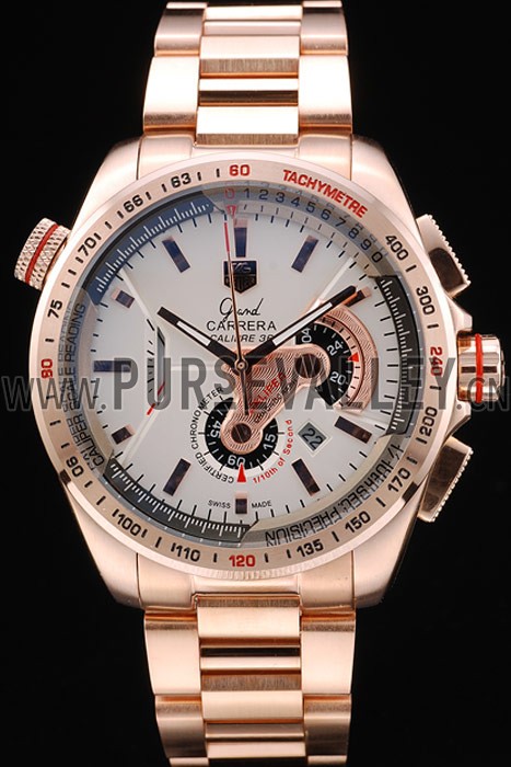 Tag Heuer Carrera Rose Gold Case White Dial