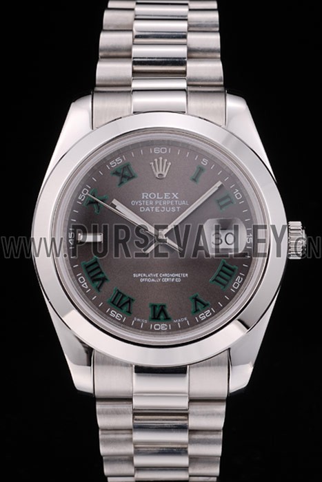 Rolex DateJust Grey Dial Stainless Steel Strap 41982