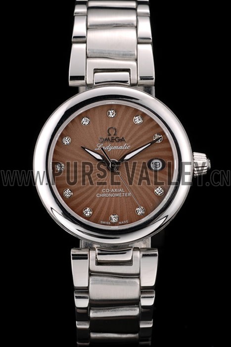 Omega DeVille Ladymatic Stainless Steel Strap Brown Dial
