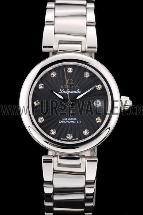 Omega DeVille Ladymatic Stainless Steel Strap Black Dial
