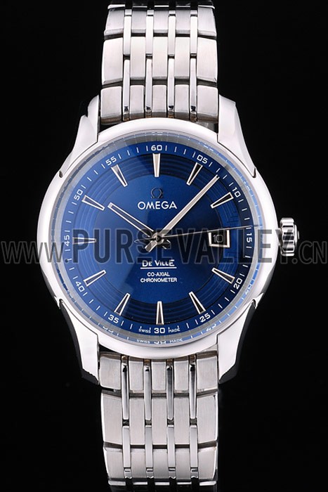 Omega Swiss DeVille Stainless Steel Bezel Blue Dial 7602