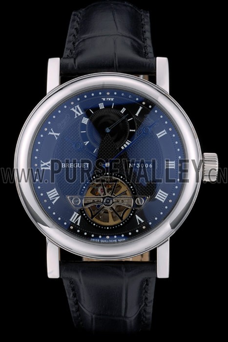 Breguet Classique Complications Stainless Steel Case Black Leather Strap 80157
