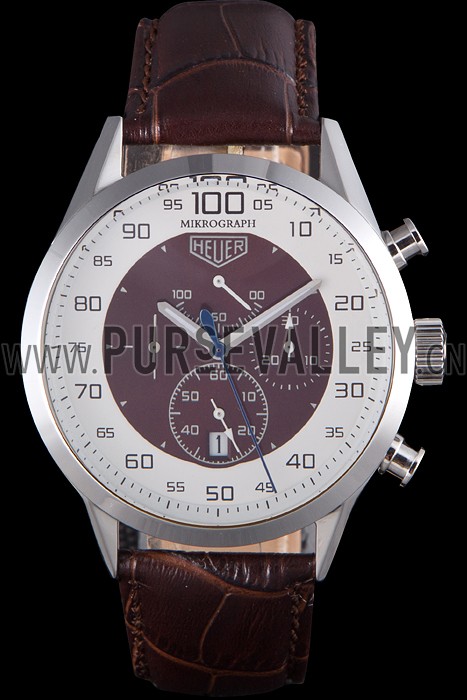 Tag Heuer Carrera Mikrograph Limited Edition Brown Leather Strap 7916