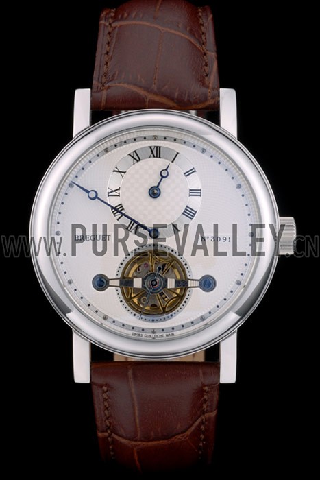Breguet Classique Complications Stainless Steel Case Brown Leather Strap 80159