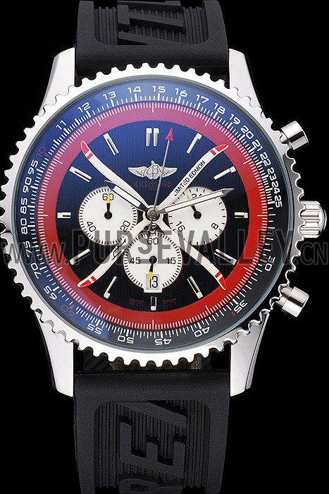 Breitling Certifie Black Rubber Strap Black Dial Chronograph 80182