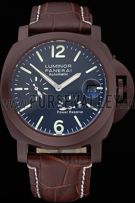 Panerai Luminor Brown Leather Strap Black Dial 80162