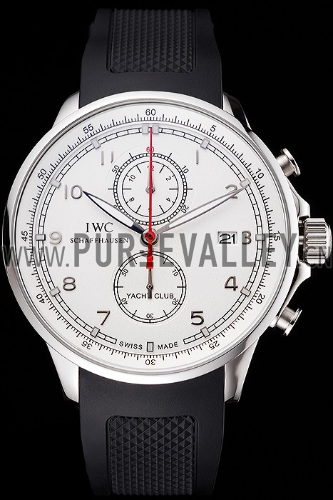 IWC Portugieser Yacht Club White Dial Stainless Steel Case Black Rubber Strap